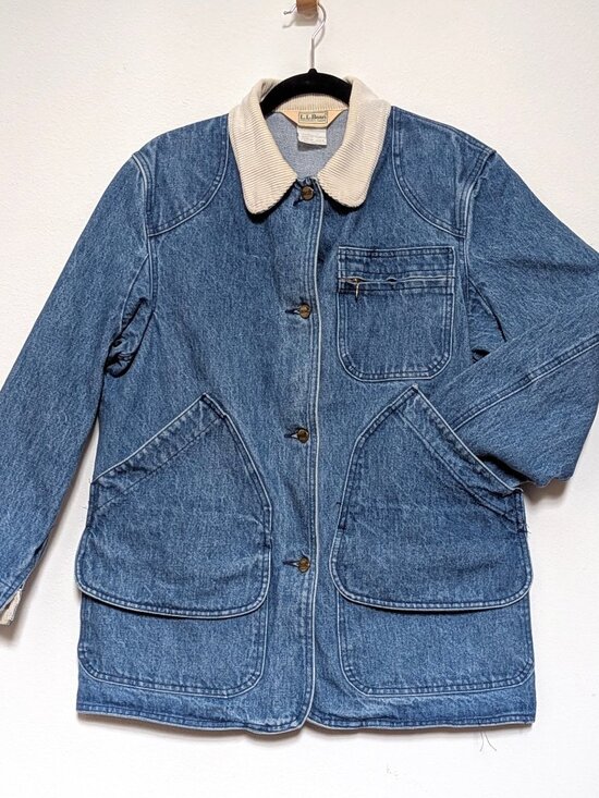 L.L. Bean Jackets & Blazers - Vintage 1980s L.L. Bean Denim Barn Chore Coat - Women's Medium